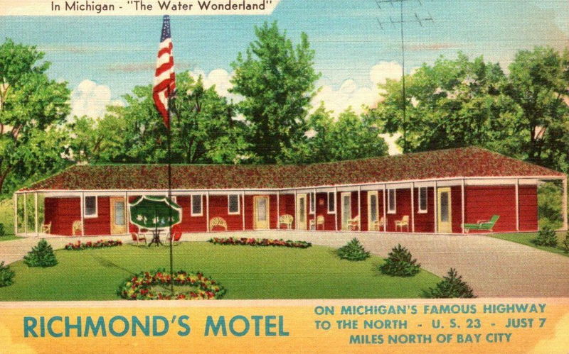 Huron Trail Motel (Richmond Motel) - Vintage Postcard (newer photo)